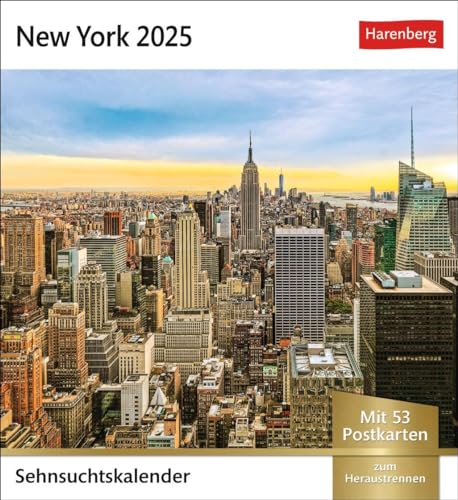 New York Sehnsuchtskalender 2025 - Wochenkalender mit 53 Postkarten: Der Big Apple in einem Foto-Kalender für den Tisch. Aufstellkalender mit 53 ... zum Aufhängen (Sehnsuchtskalender Harenberg)