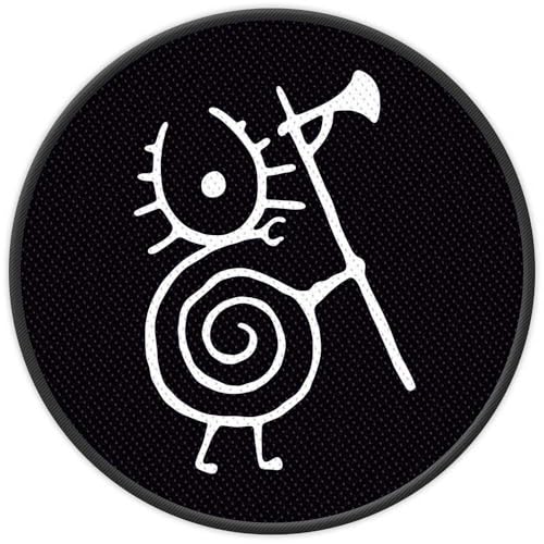 Rock Off officially licensed products Heilung Patch Warrior Snail Band Logo Nue offiziell Schwarz Woven Sew on Accessory Size