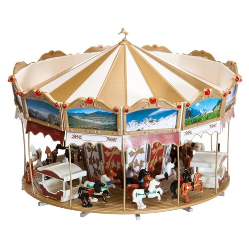 FALLER Kinderkarussell Modellbausatz mit 158 Einzelteilen Ø 121 x 90 mm I Modelleisenbahn Zubehör H0 I Modelleisenbahn H0 Kirmes Kinderkarussell