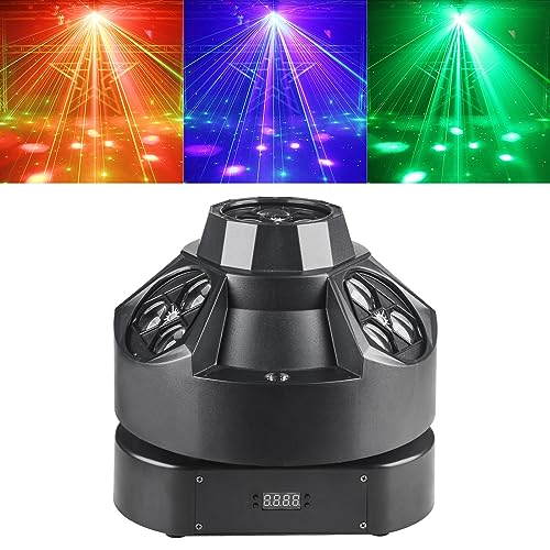 DJ-Partylicht, 200 W RGBW 4-in-1-LED-DJ-Bühnenlichter, DJ-Lichter mit unendlicher Drehung und aktiviertem Ton für Hochzeits-DJ-Partys und Live-House