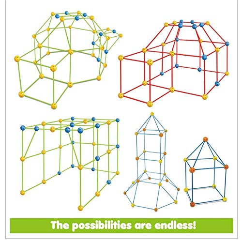 TLHWIN Kinder Fort Bausätze Lernspielzeug Burgen Bauen Tunnel Zelt Raketenturm Spielzeugsets Indoor & Outdoor Lernspielzeug DIY Bausätze Bauspielzeug Geburtstagsgeschenk für Kinder (157PCS)