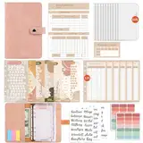 FUHOMI Budget Planner Deutsch A6 Binder - Bugetplaner Deutsch Startset mit 8 Sparchallenges, Finanzplaner Haushaltsbuch, Geld Organizer Sparbuch, Sparen mit Umschlagmethode