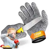 Migliore Wear 2 Paar Schnitzhandschuh Kinder, Level 5 Schutz Kinder Schnittfeste handschuhe, Schnittschutz Handschuhe Kinder Schnitzmesser Arbeitshandschuhe für 3-6 Jährige, 6-9 Jährige, 9-14 Jährige