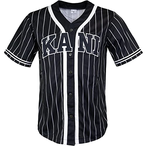 Karl Kani Serif Pinstripe Baseball Jersey Trikot (M, black)