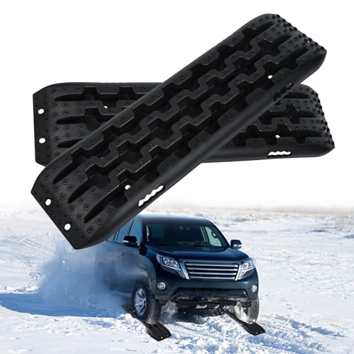 LILIIN 2X Sandbleche Anfahrhilfe Wohnmobil Recovery Board Offroad Traktionshilfe Traktionsmatte Gripmatte Anfahrhilfe Hilft Reifen Schlamm Sand Schnee Reifenleiter für Geländewagen LKW PKW