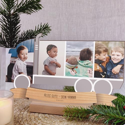 LKW Geschenk personalisiert - Foto Geschenk Holzbild - LKW Geschenke, LKW Geschenk für Männer, Frauen und Kinder, LKW Geburtstagsgeschenk, Truck, Brummi Geschenk, Fotomosaik