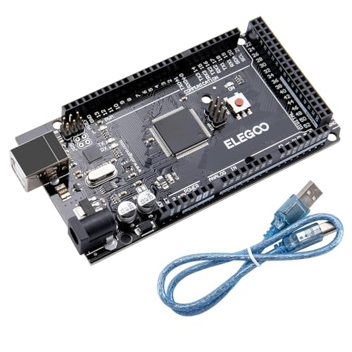 ELEGOO Mega-R3 Mikrocontroller mit USB-Kabel Kompatibel mit Arduino IDE in Schwarz