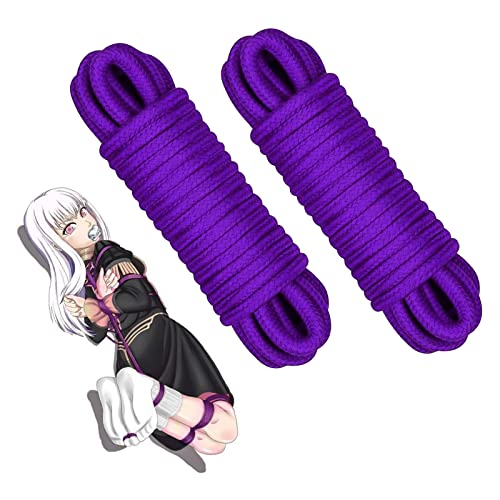 Qoosea 2 x10M Bondageseil Weich Bondage Seil, Fesselseil Sexspielzeug Bondage Set Baumwollseil Fesselspiele Bondage Requisiten für Paare Extrem Sex(Lila)