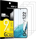 NEW'C 3 Stück, Panzer Schutz Glas für Samsung Galaxy S22 5G, Frei von Kratzern, 9H Härte, HD Displayschutzfolie, 0.26mm Ultra-klar, Ultrabeständig