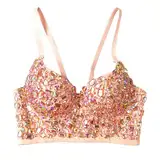 Dessous Damen Sexy Unterwäsche Lingerie Reizwäsche Sexy, mit Perlen Verziertes kurzes Korsett für die Nachtclubbühne für Frauen Schöne Dessous (36)