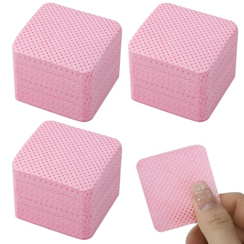 300 Stück Zelletten für Gelnägel, Fusselfreie Zelletten Nägel Zelettenrolle für Nägel Nagellackentferner Lint Free Nail Wipes Cleaner Gelnägel - Rosa