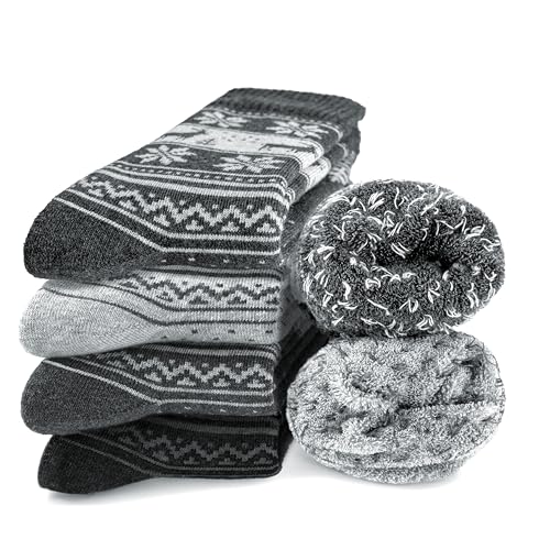 Occulto Damen Norweger Socken 6er Pack (Modell: Frida) Grau Mix 35-38