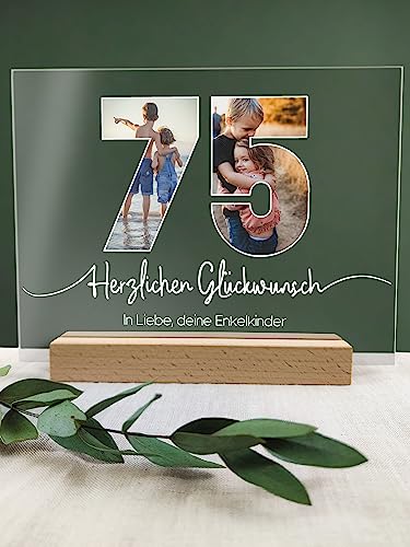 75 Geburtstag - Foto Acryl Tafel - 75 Geburtstag Dekoration, Geschenkideen zum 75 Geburtstag, 75 Geburtstag Frauen, 75 Geburtstag Männer, 75 Geburtstag Geschenk, 75. Geburtstag, 75 Geburtstag Deko