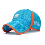 Kinder Basecap Schirmmütze Schnelltrocknend Mesh Kappe Baseball Cap Sonnenhut Junge Mädchen Basketball Sportkappe Einstellbar Baseballmütze Bestickte Sommerhut (Blau(Full mesh))