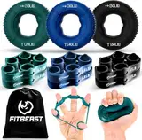 FitBeast Griffkrafttrainer, Fingertrainer, Unterarmstärker 9-teiliges Set, Gezielte Kraft Handmuskeltrainer, Entlastungs & Erholung, Tiefblau