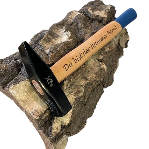 Personalisierter Hammer (300 gr.) Holz mit Gravur Namen Zimmererhammer Schlosserhammer Schreiner Stahlkopf Geschenkidee für Geburtstage Vatertag Valentinstag Geschenke Männer