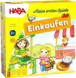 HABA 302781 – Meine ersten Spiele – Einkaufen, Spiel ab 2 Jahren mit 3D-Marktstand und Spielmaterial aus Holz