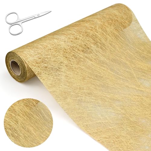Vlies Tischband Tischläufer für Hochzeiten, 30cm x 25M Wiederverwendbaren Dekostoff, für Hochzeiten Valentinstag Geburtstag Babyparty Festliche Dekoration (Gold, Vlies)
