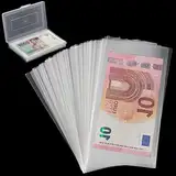 Uncle Paul 100 Stück Dollar Billhalter mit Aufbewahrungsbox, Clear Paper Money Sleeves Währungshülsen und Inhaber Geld Sammlung Särme Banknotenhülsen für den Sammler PN02