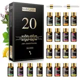 MAYJAM Ätherische Öle Set 20Pcs, Ätherisches Öl Geschenk Set für Diffusor, Luftbefeuchter - Lavendel Jasmin Eukalyptus Vanille Sandelholz Süßorange Rose Bergamotte und Mehr