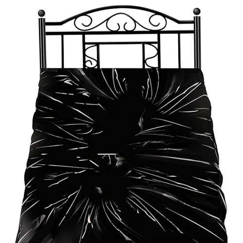 Wasserdichtes Sex-Blatt Wasserdichtes Bettlaken Bettwäsche Weich PVC Fetish Collection Sex Bondage Sex Blätter Lack Tuch für ausgiebige nasse Spiele im Bett für Paare(200 x 210 cm) Schwarz