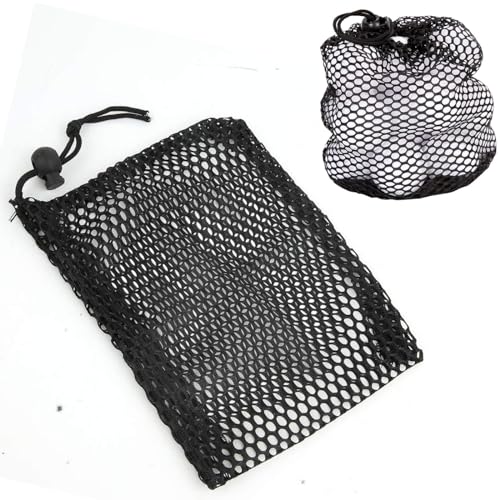 Golfball Tasche, Netz Golfballtaschen, mit Schwarzem Nylon Zugband, 13×17 cm/17×20,5 cm / 21,5 × 29 cm, Golfballtasche Mesh Sack Bag, Antipilling, Antiverformung, Fassungsvermögen 10-50 Golfbälle(L)