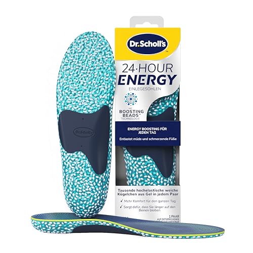 Dr. Scholl’s 24-Hour Energy Einlagen - Gibt mit jedem Schritt Energie zurück, lindert müde, schmerzende Füße mit Memory Foam und Boosting-Beads-Technologie, flexible Fußgewölbestütze, EU Größe 40-47.5