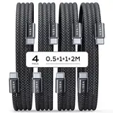 LISEN 60W USB C Kabel, [4er Pack, 0,5M 1M 1M 2M] USB C auf USB C Kabel Set, PD 3.0 Schnellladekabel USB C für iPhone 16 Ladekabel, iPhone 15, SamSung Galaxy S25, Pixel, MacBook Air, iPad, Switch, LG