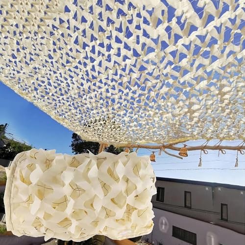Tarnnetz Beige 1x3m(3.2x9.8ft) aus Oxford-Stoff, geeignet für Sonnenschutz im Garten, Jagd, Laden und andere Dekorationen mit militärischem Thema