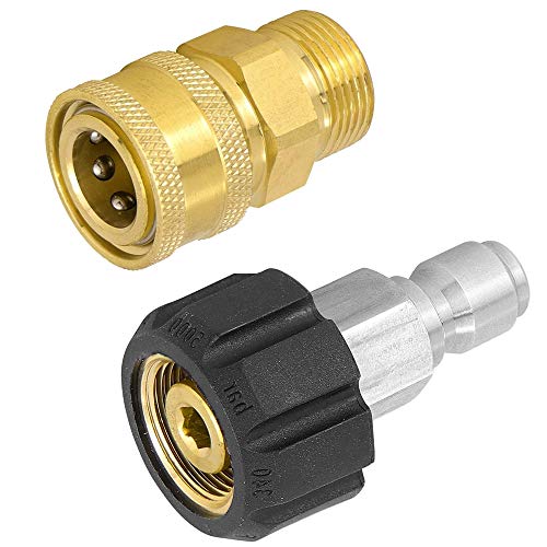 JINXM 2Stück Hochdruckreiniger-Adapter-Set M22 3/8'' Quick Connect Kit für Sprühpistolen-Anschluss