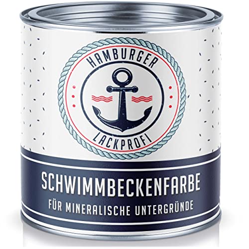 Schwimmbeckenfarbe SEIDENMATT für Beton FARBAUSWAHL Poolfarbe Schwimmbadfarbe Schwimmbeckenbeschichtung Unterwasserfarbe // Hamburger Lack-Profi (1 L)