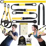 Schlingentrainer, Sling Trainer für EIN Ganzkörpertraining, Schlingentrainer für zuhause mit Großem Griff Türankerbefestigung Tragtasche, Übungsanleitung for Homegym