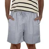 Bedruckte Herren Shorts Kordelzug, Tasche, Sporthose, Freizeithose, Über Knie(GY1,3XL)