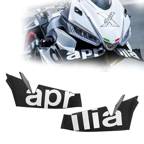 Für Aprilia RS660 Motorrad Winglet Aerodynamischer Spoiler 8 Farben, einstellbares und leichtes ABS-Material verbessert Stabilität und Leistung(Weiße Kohlefaser)