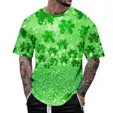 Tshirt Herren Lustig Unterhemd Schlafshirt Herren Geschenk Für Männer Kleeblatt Druck Festival T Shirts Sommer Tops Rundhals Kurzarm T Shirts Herren T-Shirt (Fluorescent Green, S)