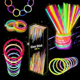 Knicklichter Leuchtstäbe - 100 Knicklichter Party Set für Kinder mit 100 Verbinder Leuchtende Armbänder Halsketten für Neon Party