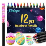 Elidepe Regenbogenstift, Ostergeschenke Kinder, 12 Farben Buntstifte Kinder, Ostern Geschenke Kinder, Buntstifte Stifte für Mitgebsel Kindergeburtstag, Geschenke für Mädchen, Ostern Basteln Kinder