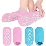 Feuchtigkeitsspendende Socken, 2 Paar Gel Socken zur Reparatur Erweichung Rissiger Füße Frauen Männer SPA Fußpflege Socken Wiederverwendbare für Hornhaut Entfernen, Trockene Rissige Füße