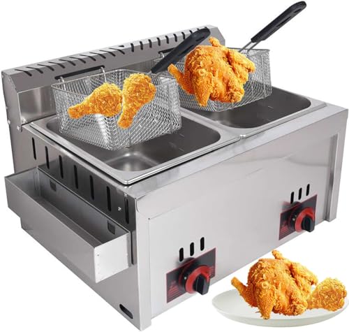 Kommerzielle Gasfritteuse, Flüssiggas, professionelle Gastronomieausrüstung, Fritteuse für Pommes Frites, gebratenes Huhn – perfekt für Hotel und gewerbliche Nutzung