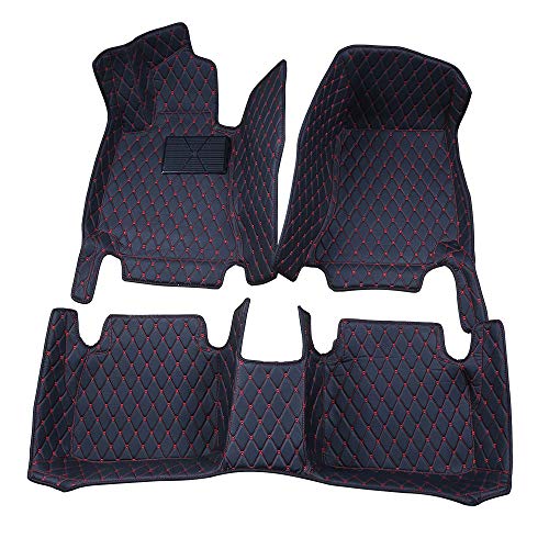 Worth-Mats Passgenaue Luxus-XPE-Leder-strapazierfähige Bodenmatte für Buick Encore 2013–2015 (nicht passend für 2016) (schwarz mit roten Nähten)