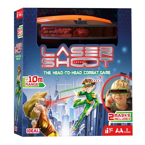 IDEAL Laser Shoot: Elektronisches Laser-Kampfspiel, Kopf-an-Kopf-Kampfspiel, für 2 Spieler, für Familie und Kinder ab 7 Jahren