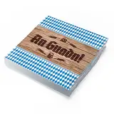 itenga Servietten bayrisch blau weiß Schee dass'd do bist/An Guadn 30 x 30cm 3-lagig 20 Stück für Oktoberfest Grillfeste und andere Feiern