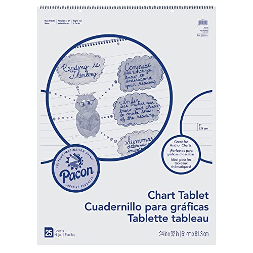 Pacon® Diagramm-Tablet, 24 x 32 Zoll, 1 Zoll liniert, 25 Blatt