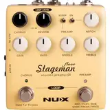 Nux NAP-5 Stageman Floor Acoustic Preamp, Akustik-Vorverstärker mit digitalen Effekten und Looper-Funktion (3-band EQ, Chorus & Reverb Effekte, Regler für Bass, Middle, Treble, Gain & Notch), Gelb