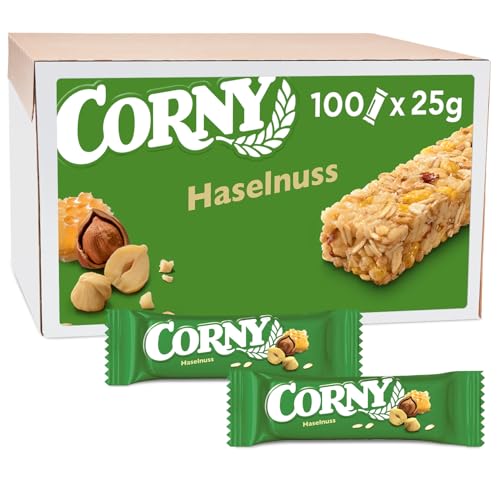 Müsliriegel Corny Classic Haselnuss mit leckeren Nüssen und Bienenhonig 100er-Karton Bulk z.B. für Tagung & Meeting 100 x 25 g