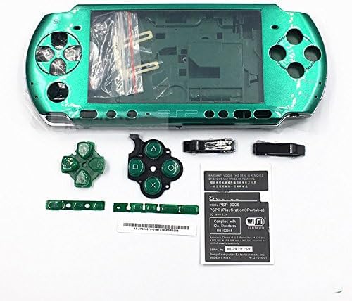 Vollgehäuse, Schutzhülle mit Tasten, Schrauben und Schraubendrehern für Sony PSP 3000, 3001, 3002, 3003 und 3004 grün