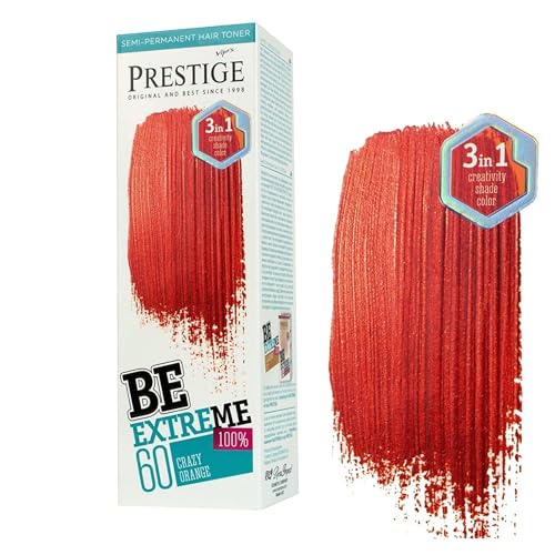 Vip's Prestige Be Extreme | Semipermanenter Haartonisierer 60 Crazy Orange | Reines Pigment | Verleiht gefärbten oder grauen Haaren Farbe | Temporäres Ergebnis | Ammoniakfrei, Parabenfrei, PPD-frei