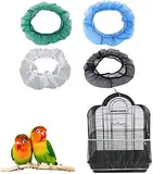 YangHaoDiSY 4 Stück Vogelkäfig-Abdeckung, verstellbare Vogelkäfig-Abdeckung, Vogelsamenfänger, Vogelkäfig-Netz-Rock
