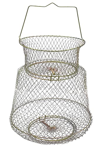 Fischkorb aus Metall. Fischkorb aus Drahtmetall. Faltbarer Angelkäfig. Krabbenfischkorb (33cm)