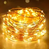 litogo Lichterkette Batterie Timer, 3M 30 LED Lichterkette Innen Wasserdicht Kupferdraht Fairy Lights, Lichterketten Batteriebetrieben (AA Batterie) für Party Weihnachten Hochzeit Deko, Warmweiß